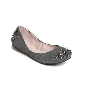 Vince Camuto Evella Studded Gray Suede Ballet Flat